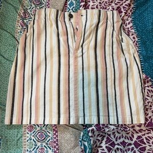 Hollister Pastel Striped Mini Skirt